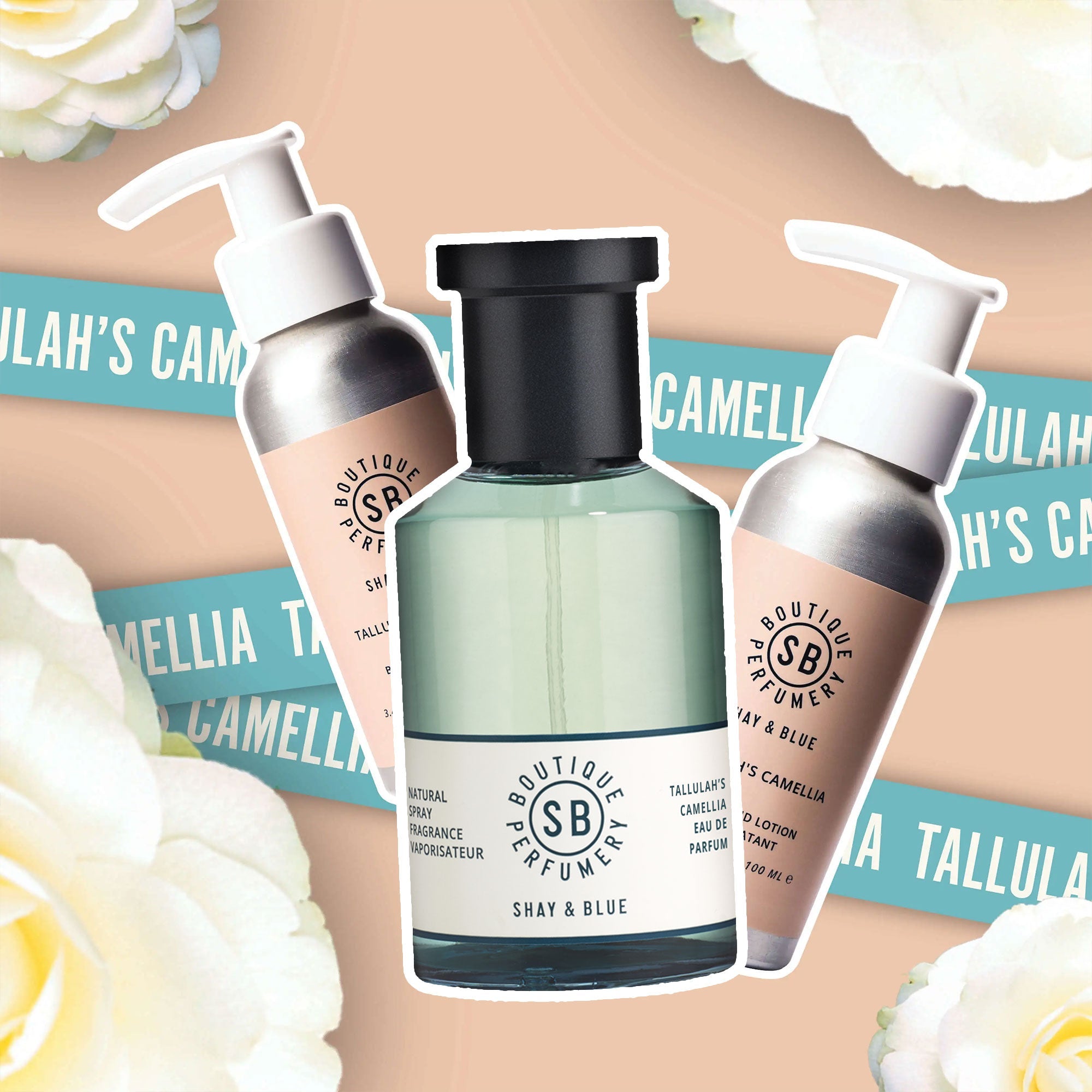 Tallulahs Camellia Collection – Camellia petals with green tea give a peaceful, soft-spoken floral vibe.
