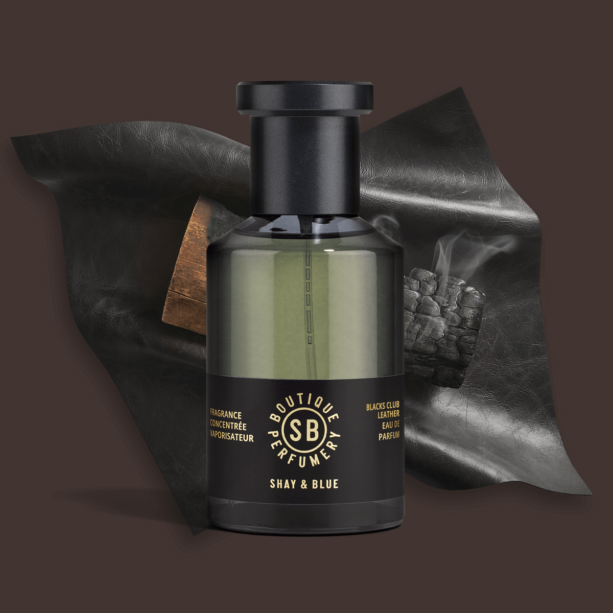 Blacks Club Leather Fragrance Concentrate 100ml | Rich with the scent of English leather, fire wood and a smooth brandy. | Clean All Gender Fragrance | Shay & Blue