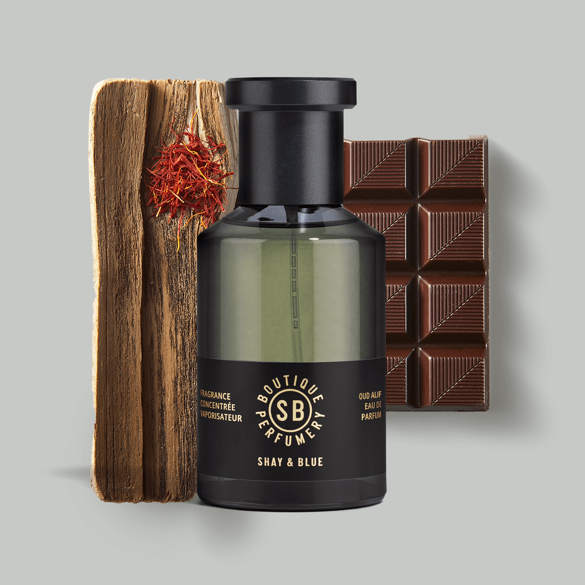 Oud Alif Fragrance Concentrate 100ml | The finest oud agarwood spiked with chocolat noir, saffron and dark patchouli. | Clean All Gender Fragrance | Shay & Blue