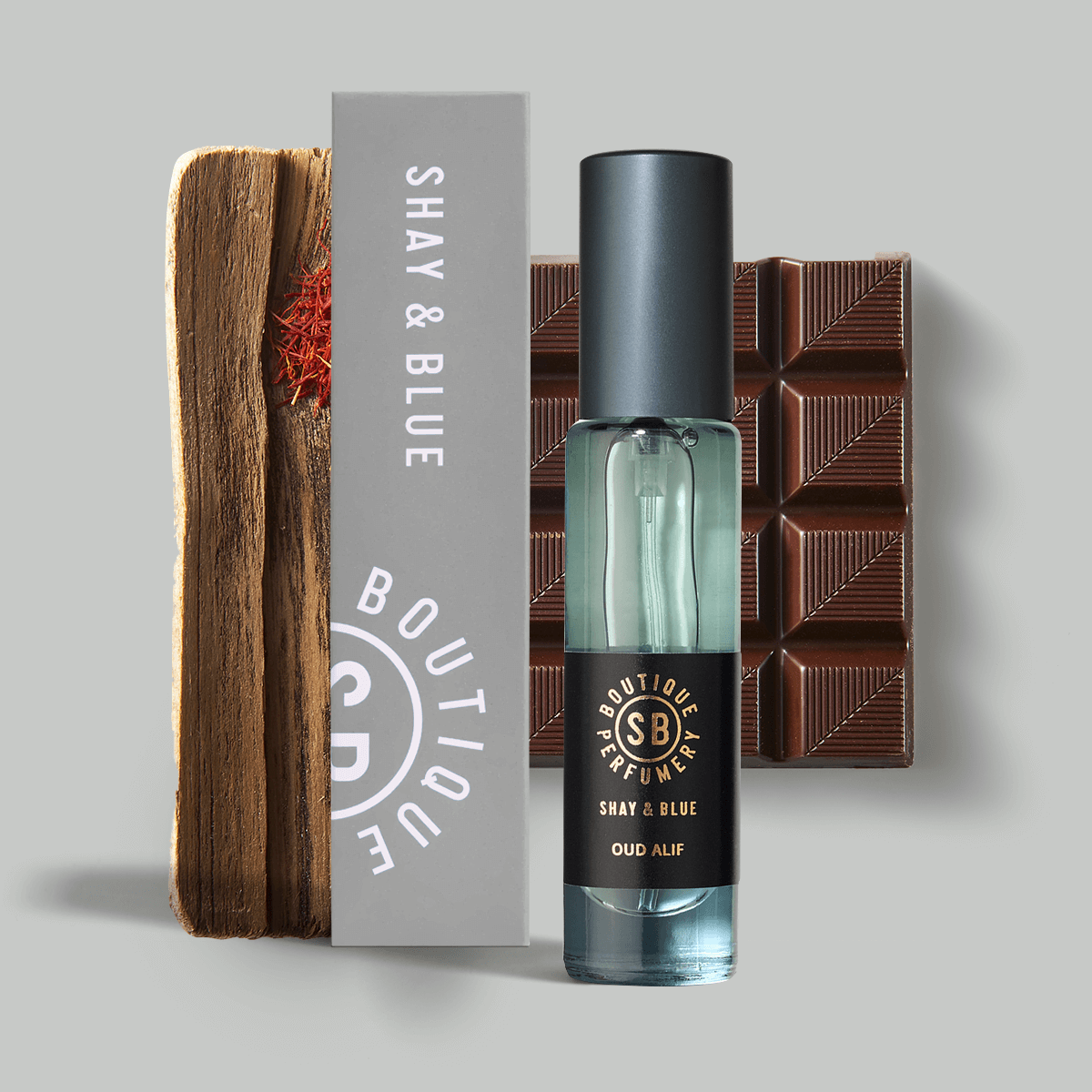 Oud Alif Fragrance Concentrate 10ml | The finest oud agarwood spiked with chocolat noir, saffron and dark patchouli. | Clean All Gender Fragrance | Shay & Blue