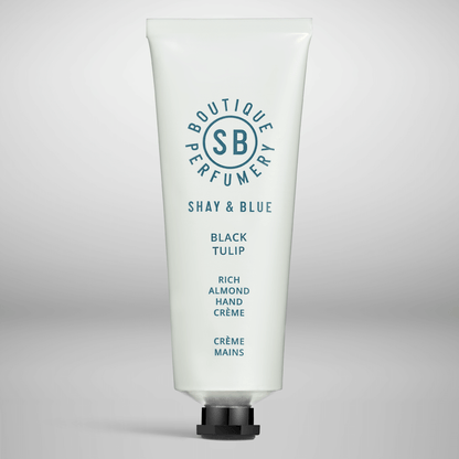 Black Tulip Rich Almond Hand Creme 1.4oz 1.4oz – Big blooms of black tulip and ripe plum melt into smooth white chocolate for